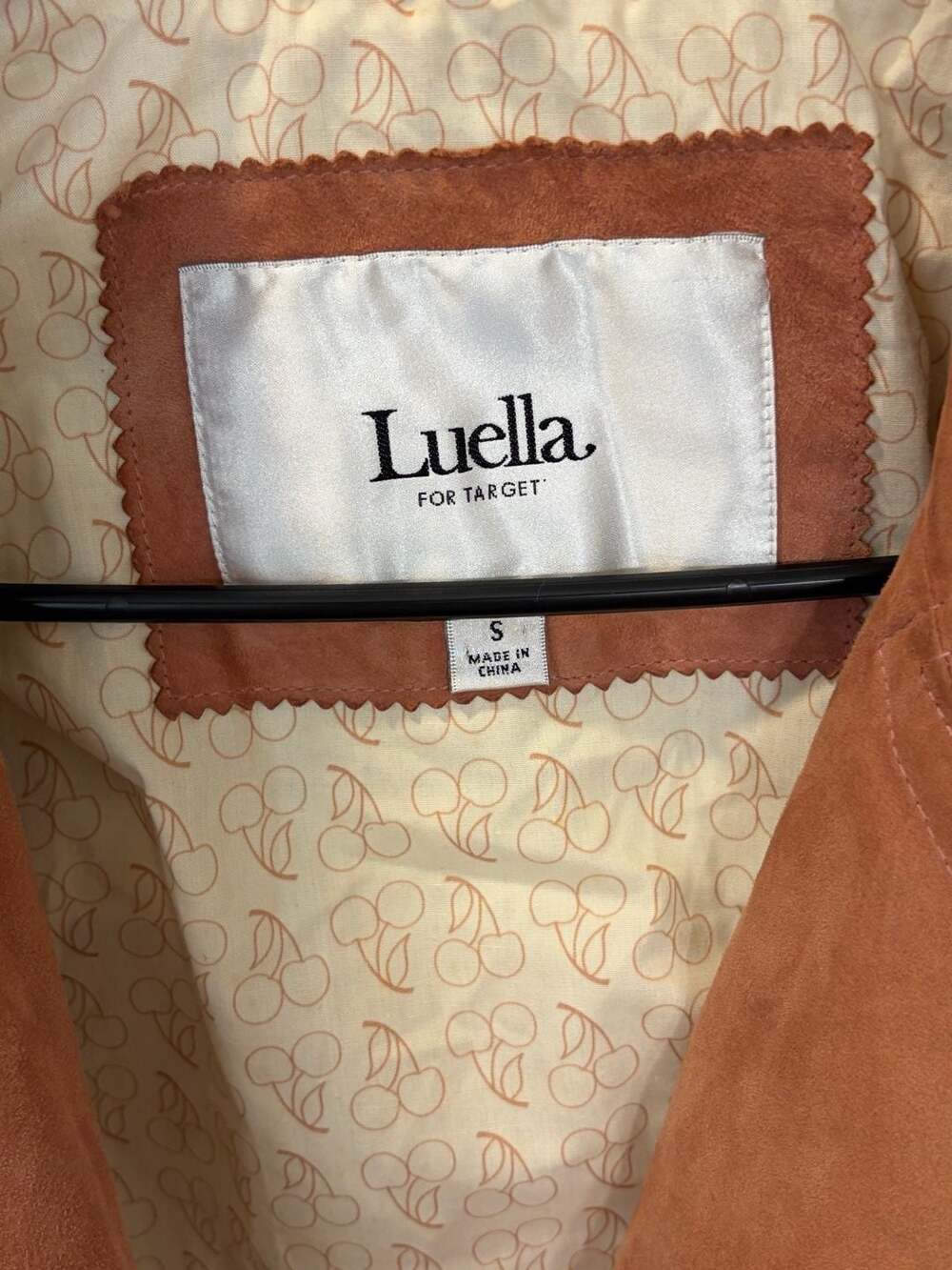 Rare Vintage Luella for Target Suede Moto Jacket Rust Pink Scallop Y2K Leather - Picture 5 of 13